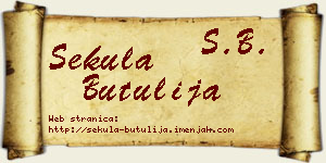 Sekula Butulija vizit kartica